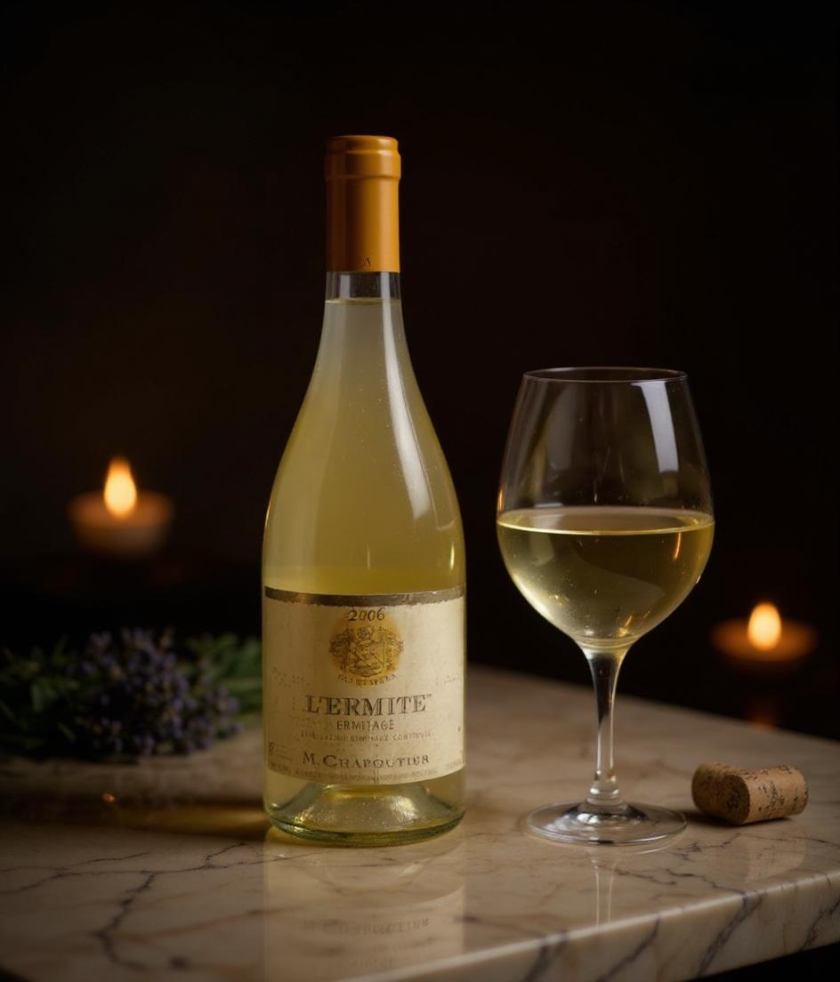 Ermitage L'Ermite Blanc M. Chapoutier 2006 wine bottle label detail