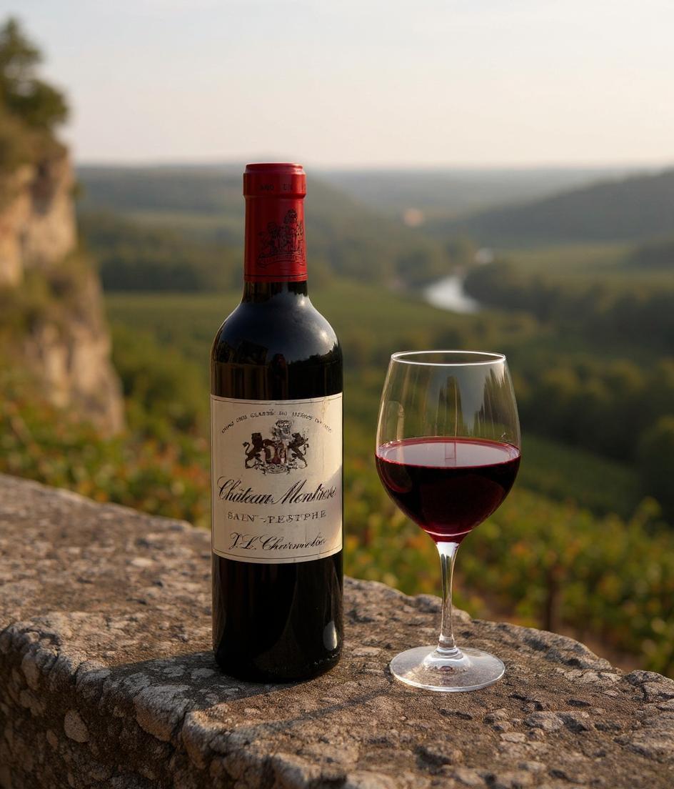 Chateau Montrose Saint-Estephe 2000 wine bottle front view