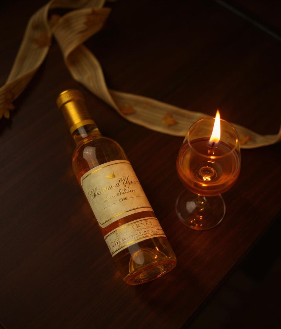 Chateau d'Yquem 1998 wine bottle label detail premium Sauternes