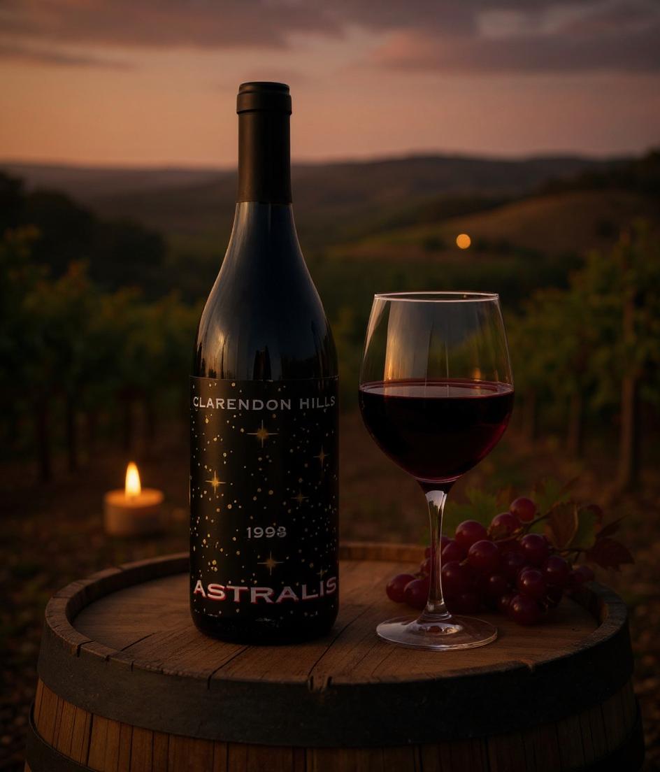 Clarendon Hills Astralis Shiraz McLaren Vale 1998 wine label detail