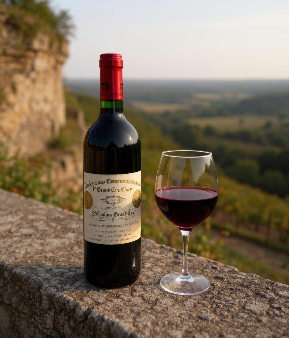 Chateau Cheval Blanc 1999 wine bottle front view