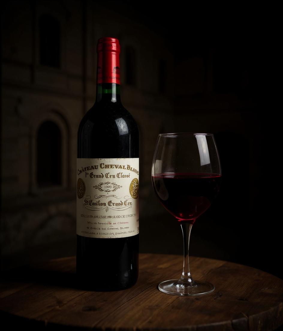 Chateau Cheval Blanc 1999 wine bottle label detail
