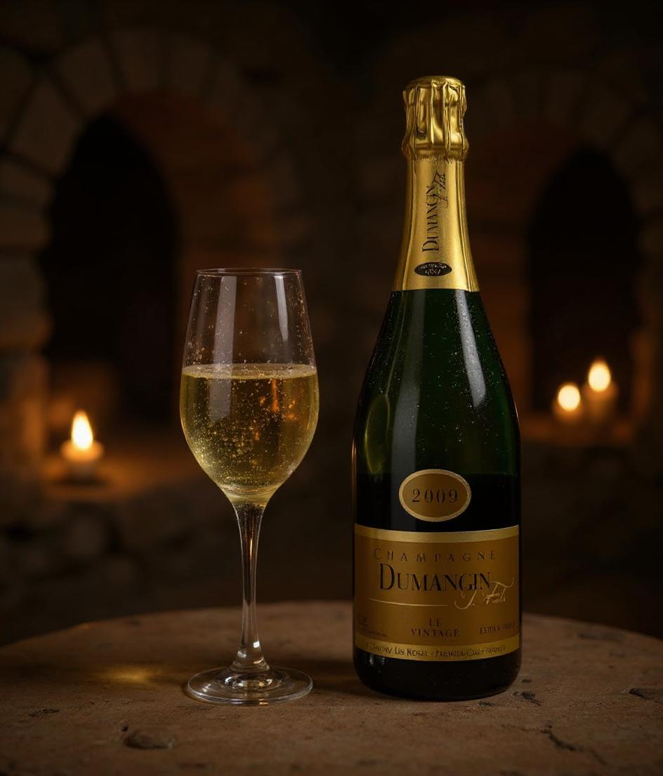 Dumangin J. Fils champagne bottle label detail showing Premier Cru designation