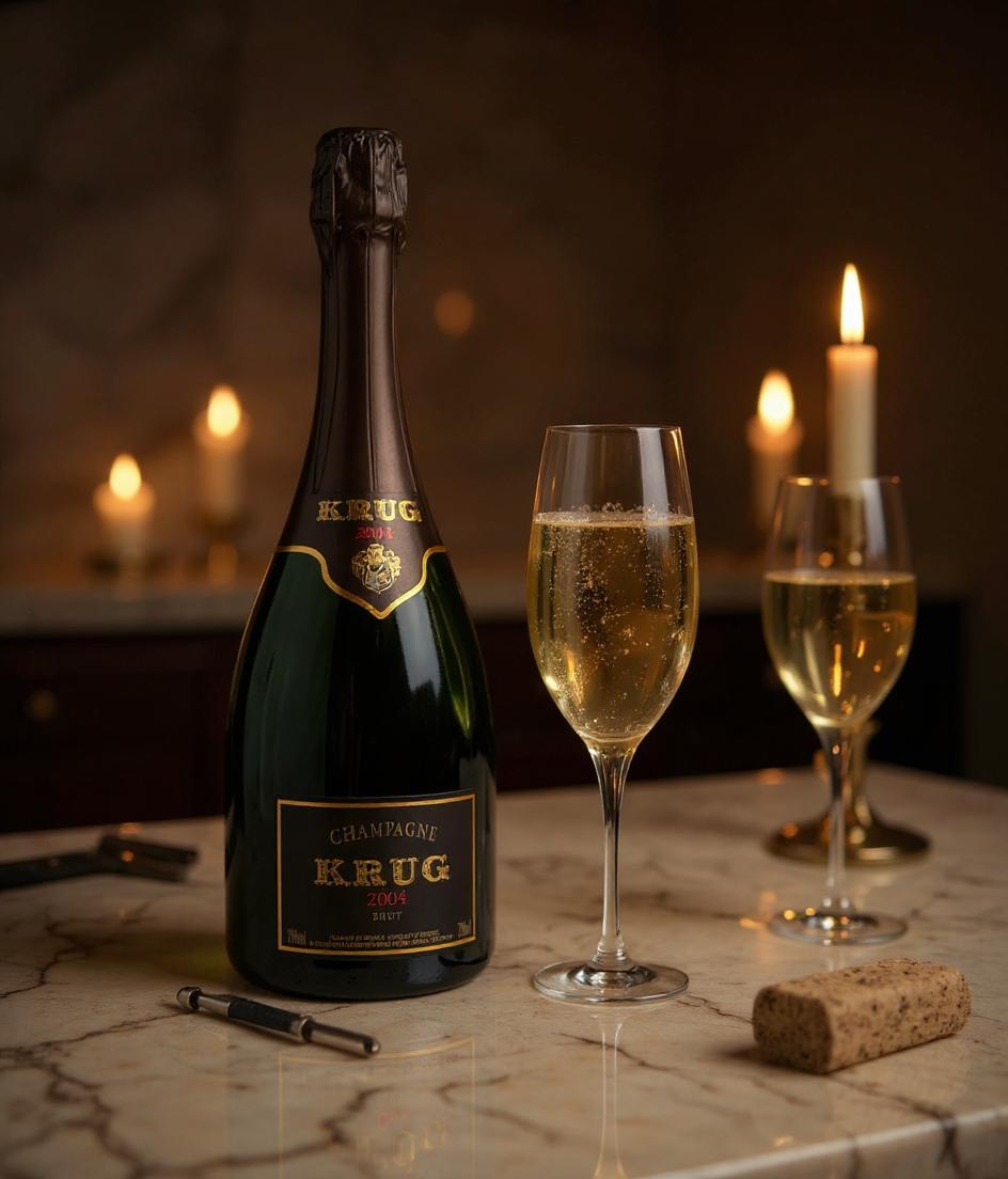 Krug Vintage Brut 2004 Champagne bottle label detail