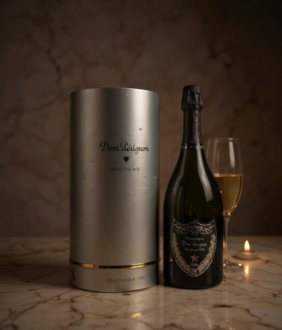 Dom Perignon 1995 Oenotheque vintage champagne bottle detail