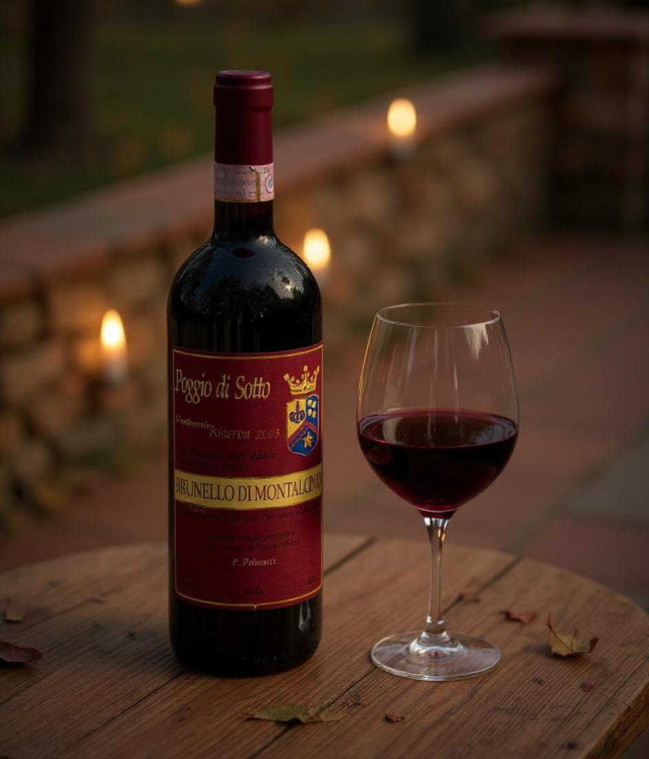 Fattoria Poggio di Sotto Brunello di Montalcino Riserva 2005 bottle label detail