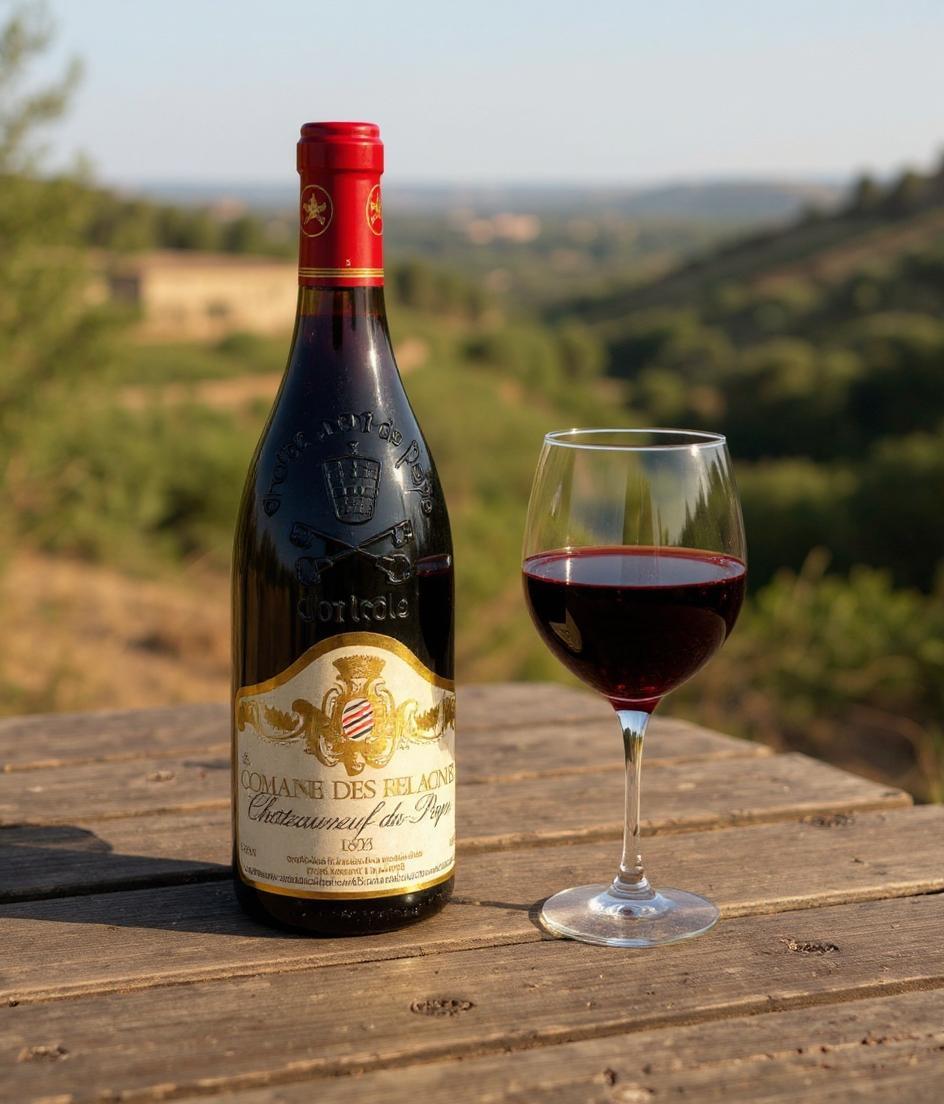 Domaine des Relagnes Chateauneuf-du-Pape 1998 wine bottle front view