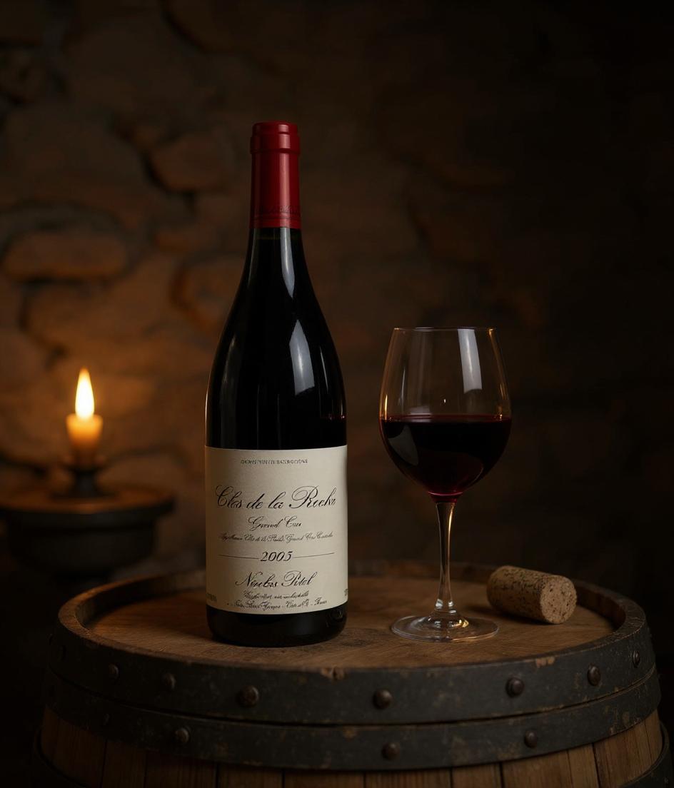 Nicolas Potel Clos de la Roche Grand Cru 2005 bottle side view