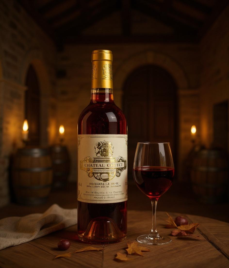 Chateau Coutet 2000 wine bottle label detail vintage Sauternes
