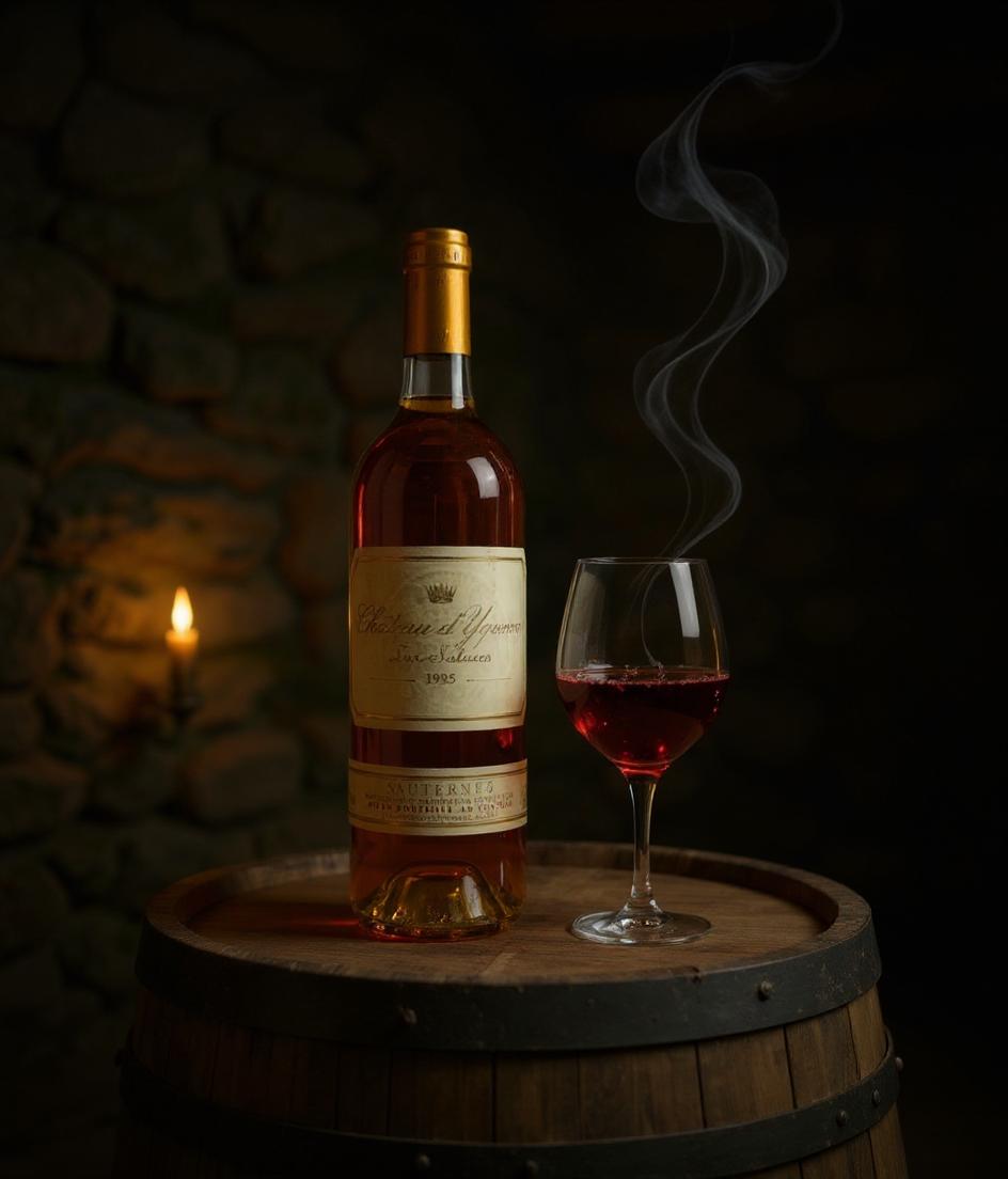 Chateau d'Yquem 1995 bottle label detail view