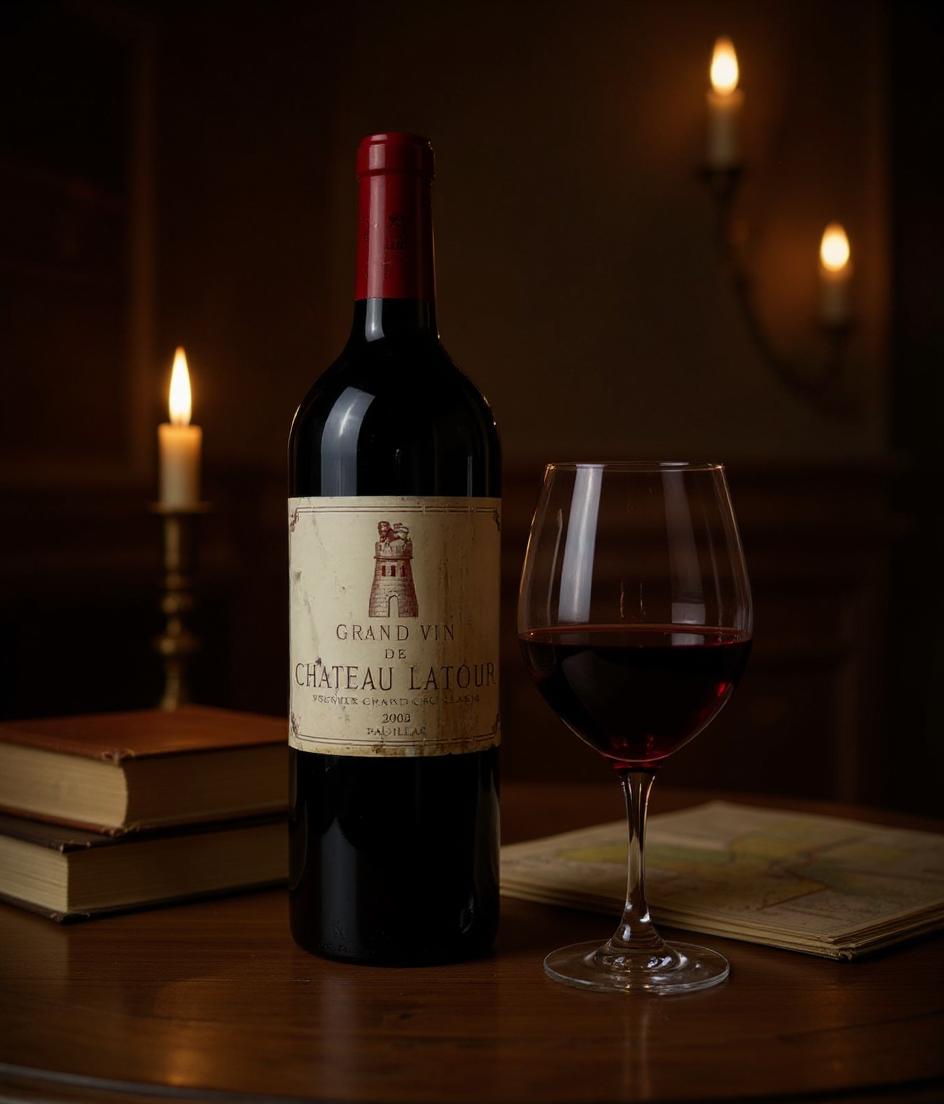 Chateau Latour 2002 wine label detail