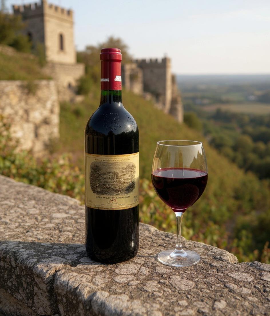 Chateau Lafite Rothschild 2001 wine bottle front view