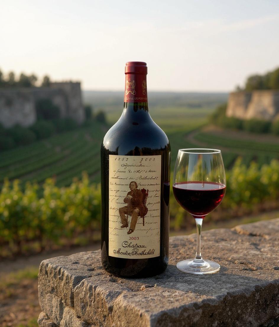 Chateau Mouton Rothschild 2003 3L wine bottle front view