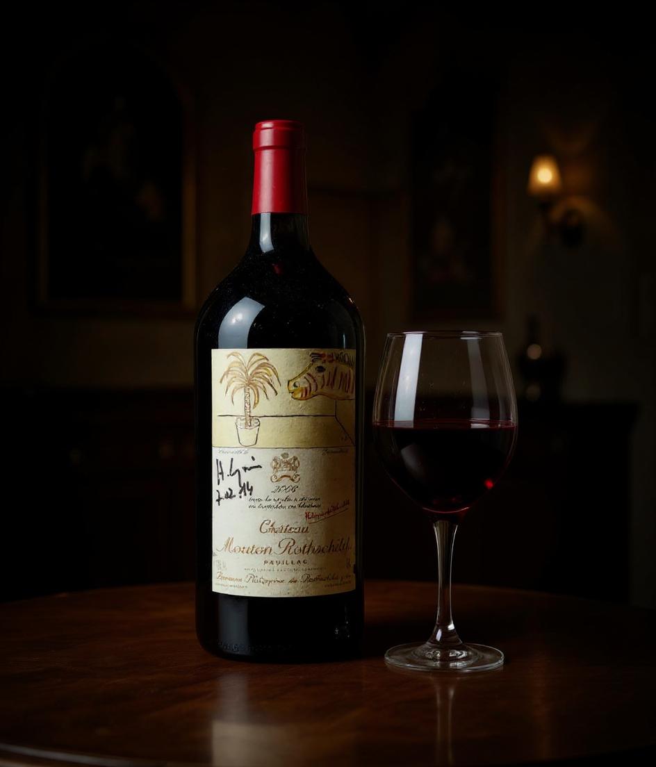 Chateau Mouton Rothschild 2006 3L wine label and bottle details