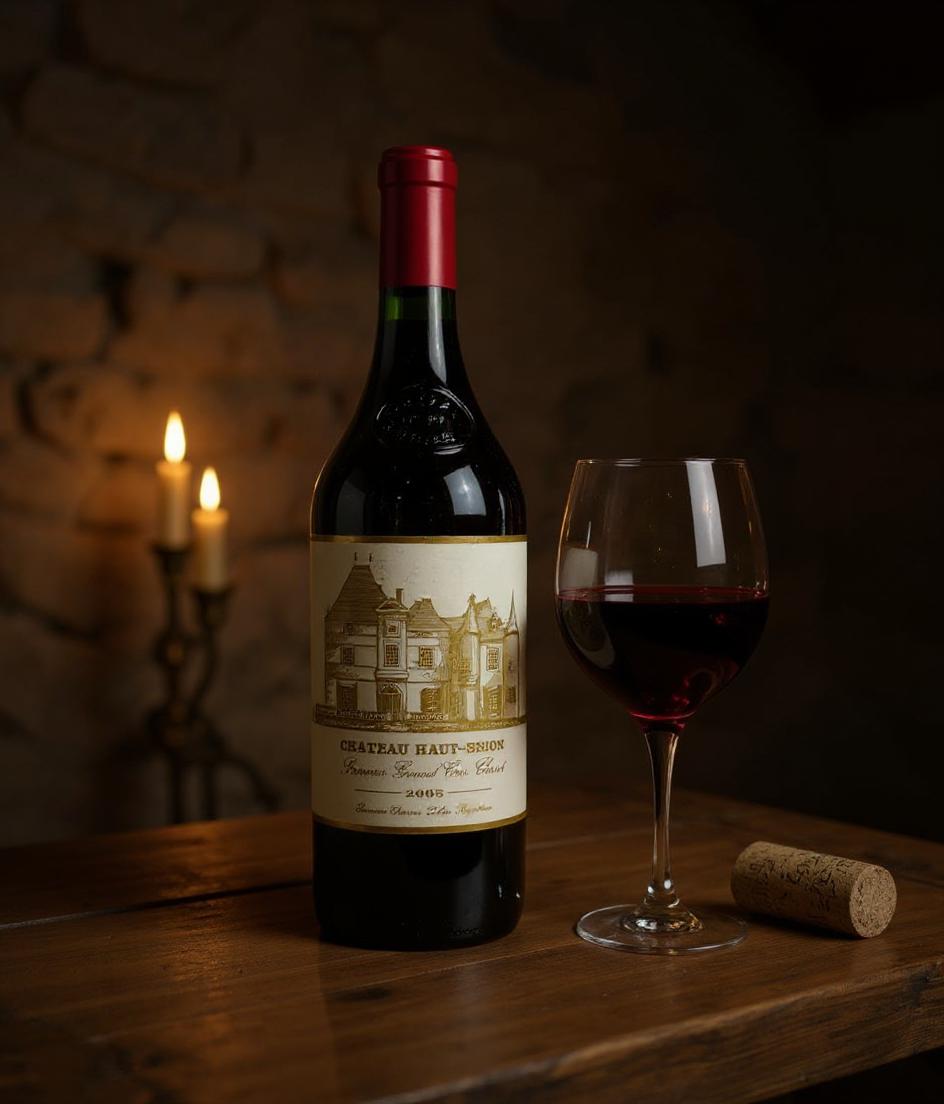 Chateau Haut-Brion 2005 wine bottle label detail