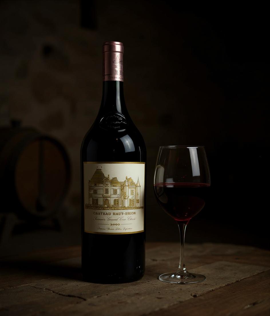 Chateau Haut-Brion 2005 1.5L magnum bottle side view
