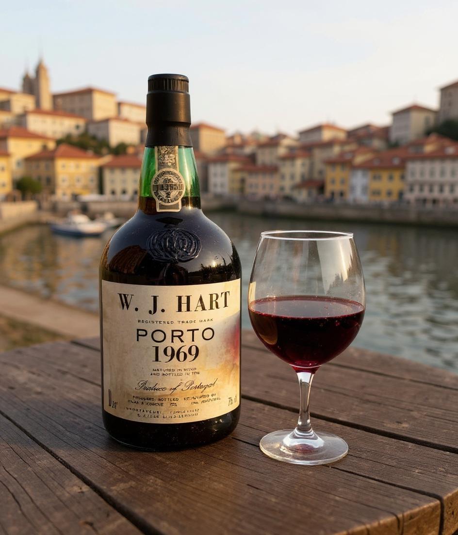 W.J Hart Vintage Port Porto 1969 bottle front view
