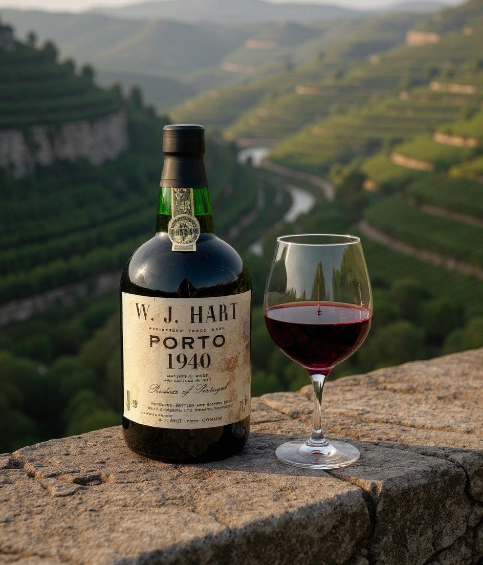 W.J Hart Vintage Port Porto 1940 bottle front view