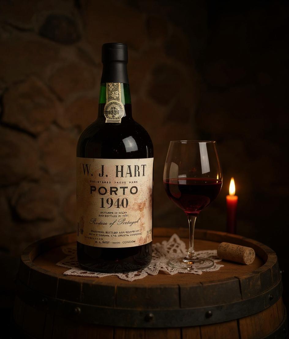 W.J Hart Vintage Port Porto 1940 label detail