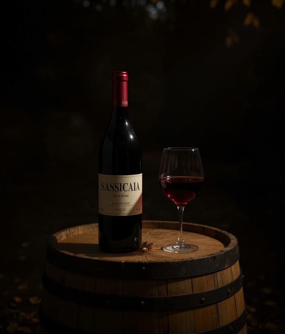 Sassicaia 1995 wine label and bottle details