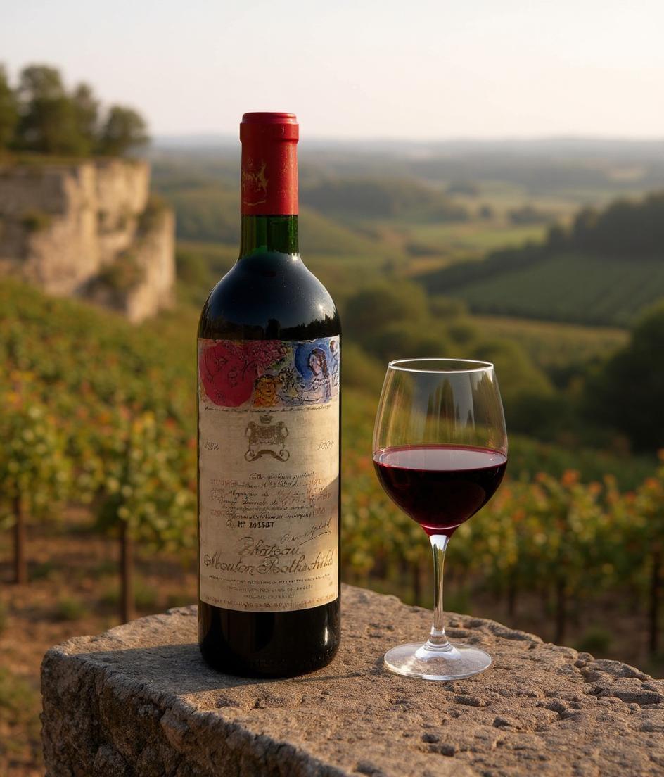 Chateau Mouton Rothschild 1970 vintage wine bottle