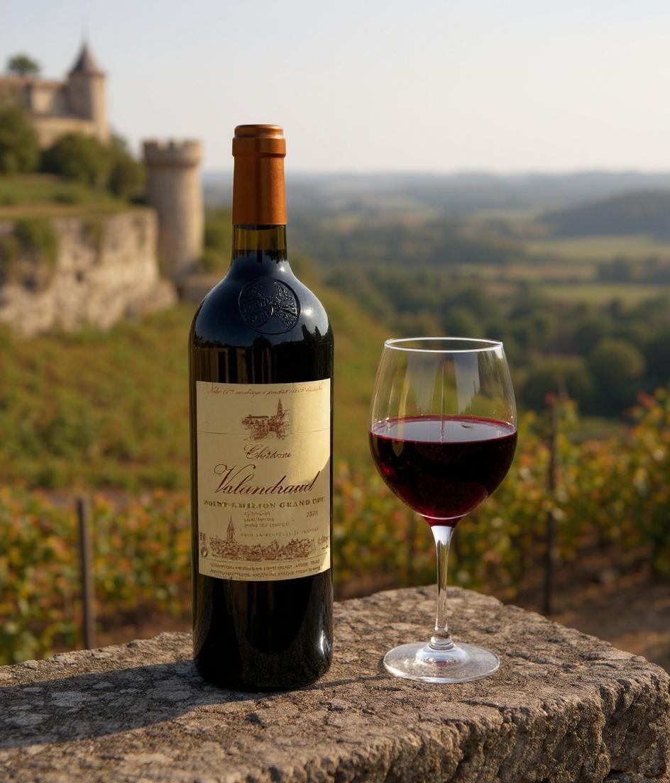 Chateau Valandraud 2004 wine bottle front view