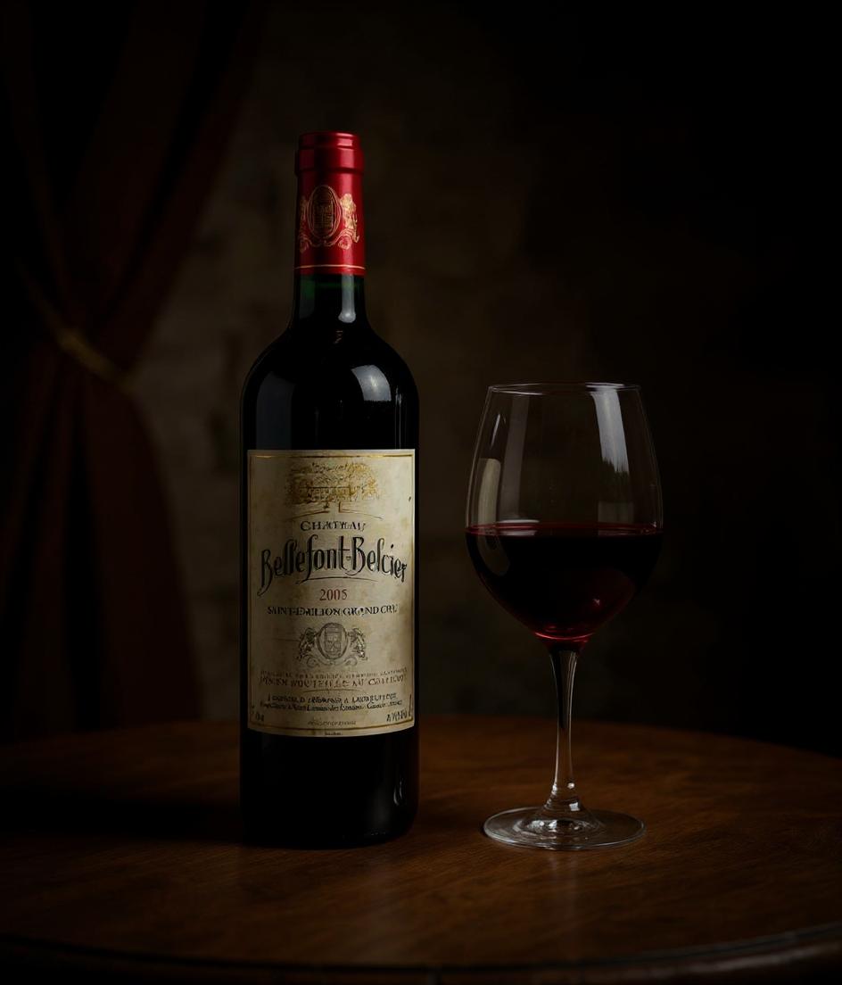 Chateau Bellefont-Belcier 2005 wine label close-up vintage Bordeaux