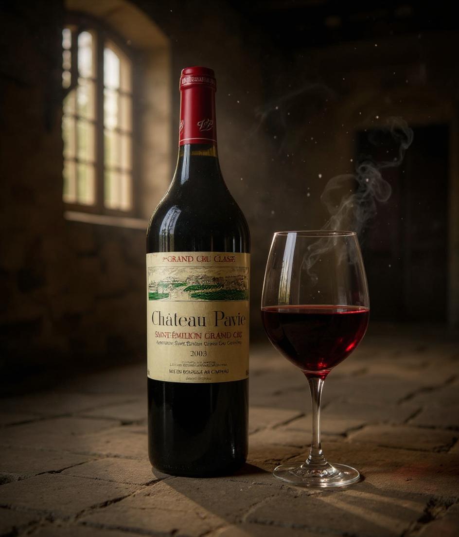 Chateau Pavie wine label detail and vintage characteristics