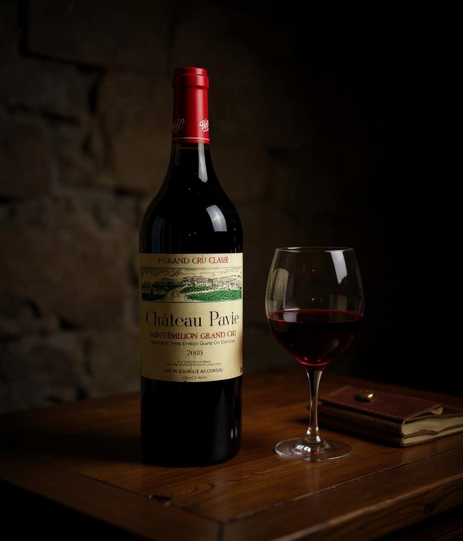 Chateau Pavie 2000 wine label detail