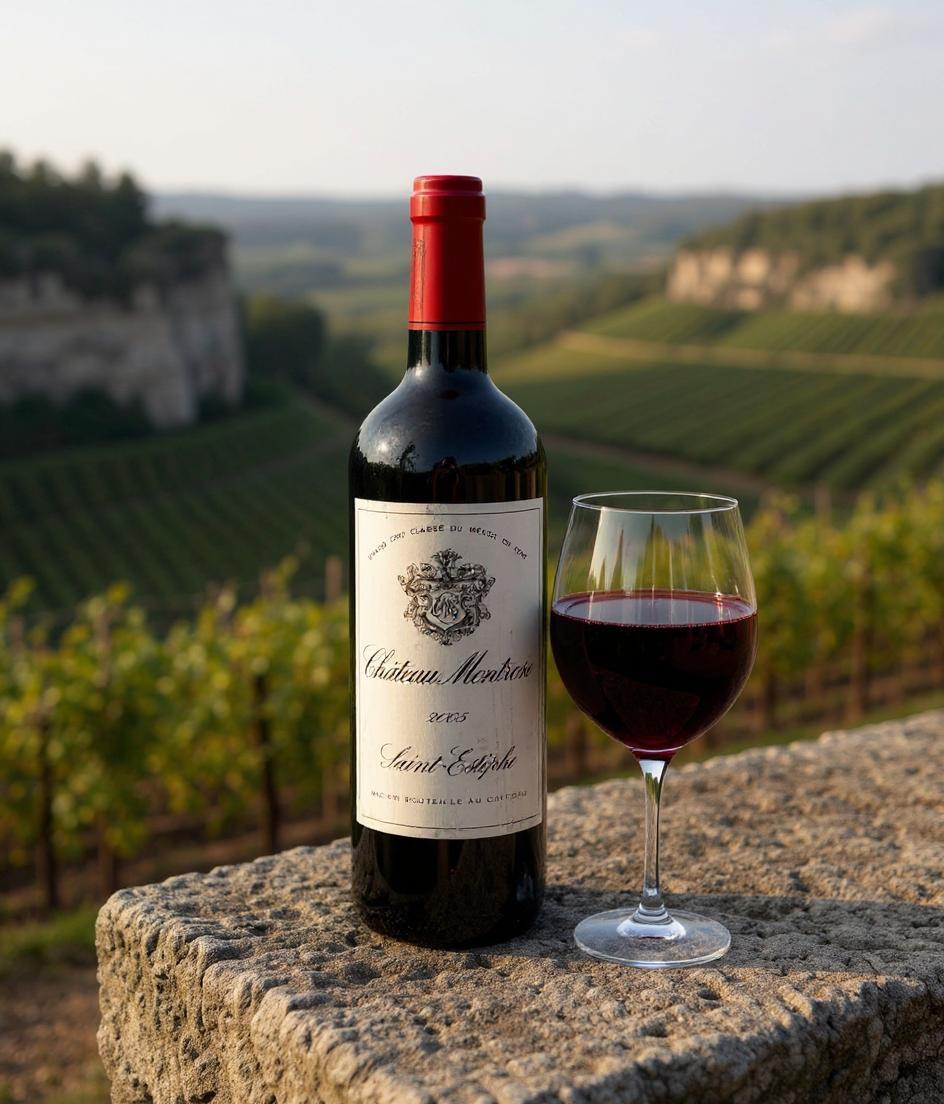 Chateau Montrose Saint-Estephe 2005 premium Bordeaux wine bottle