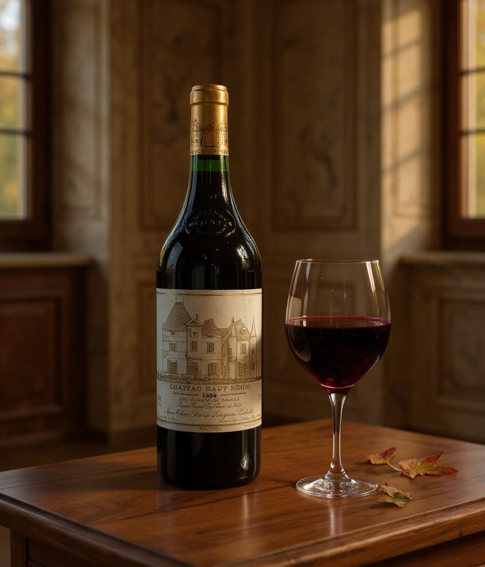 Chateau Haut-Brion 1989 wine bottle detail view