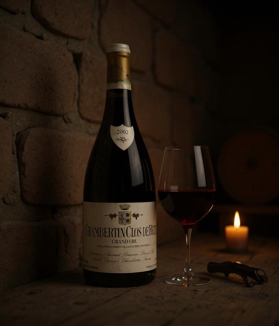 Domaine Armand Rousseau wine label and bottle detail
