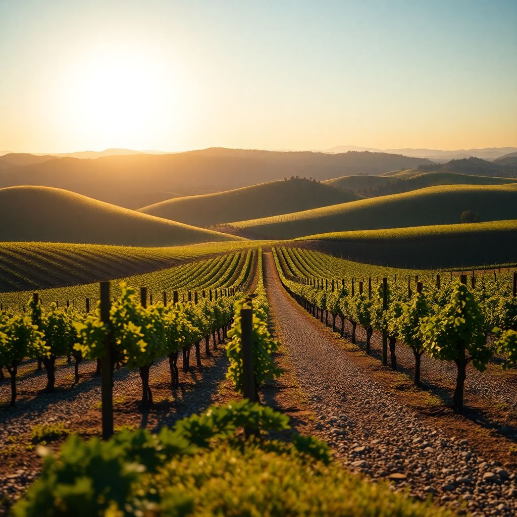 Ornellaia estate vineyard and winery heritage view