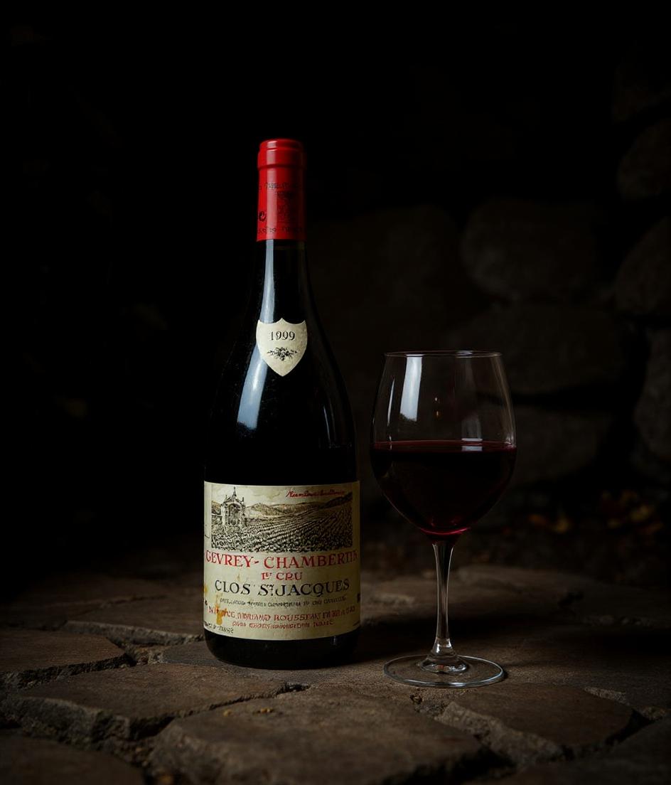 Clos Saint-Jacques wine label detail and vintage marking