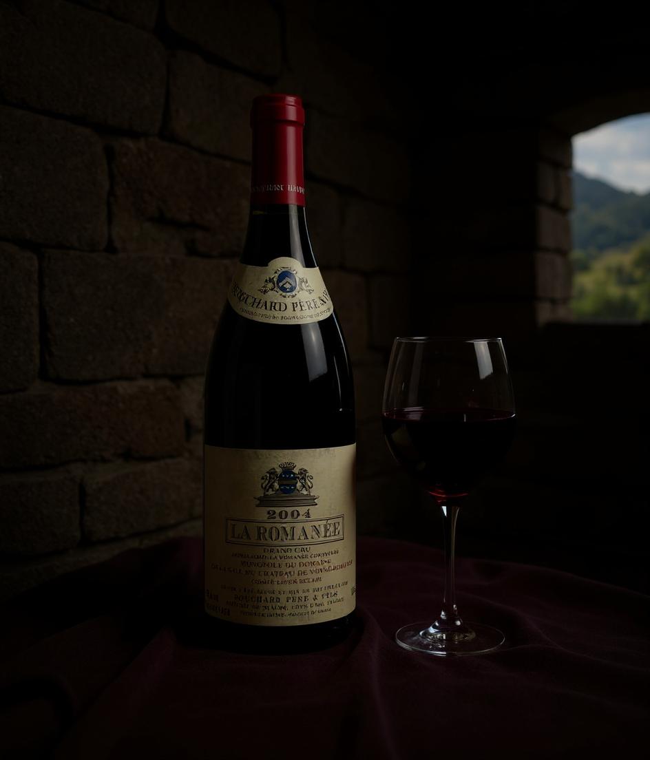 La Romanee Grand Cru 2004 vintage Burgundy wine collectible bottle