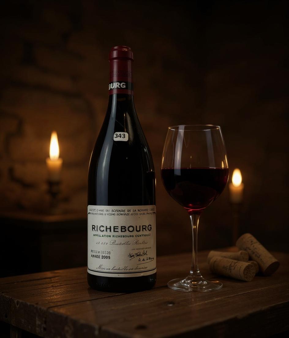 Domaine de la Romanee-Conti Richebourg Grand Cru 2005 wine bottle detail