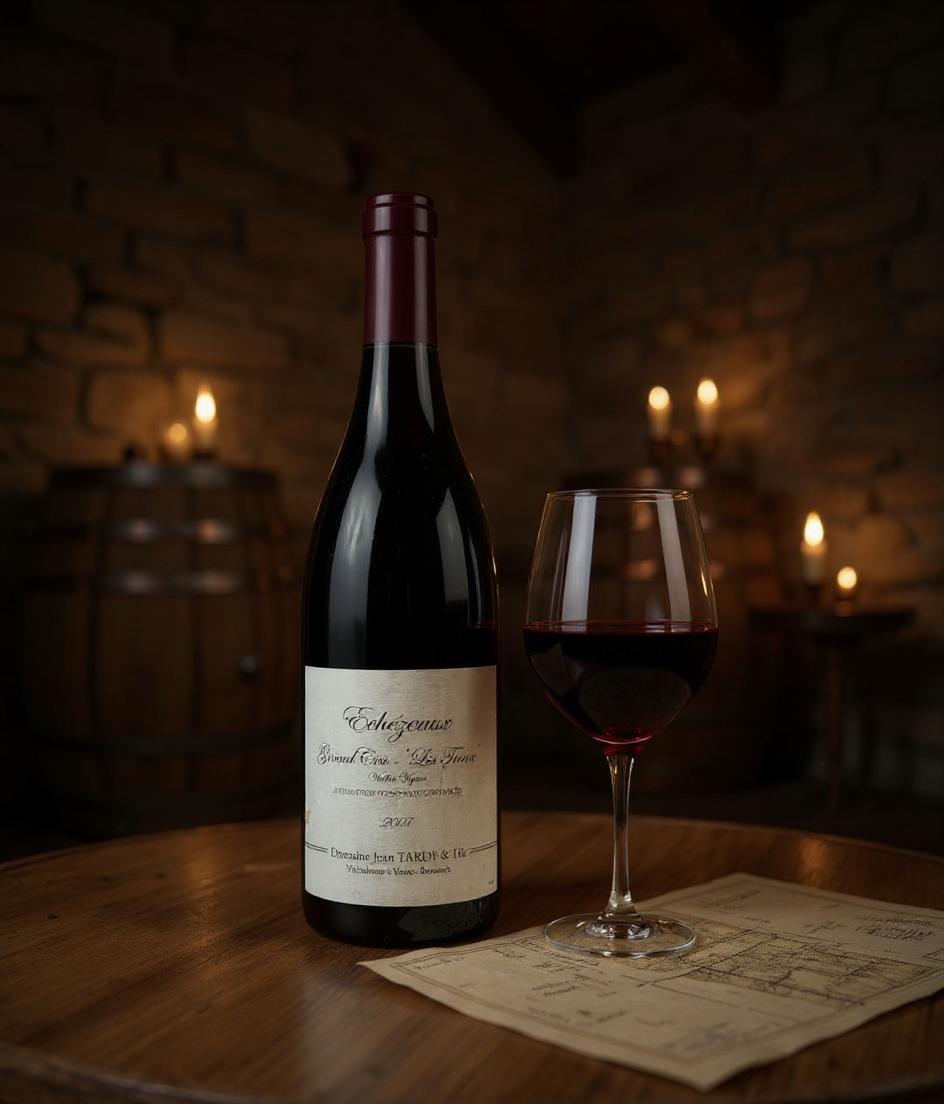 Echezeaux Grand Cru Burgundy wine label close-up 2007 vintage
