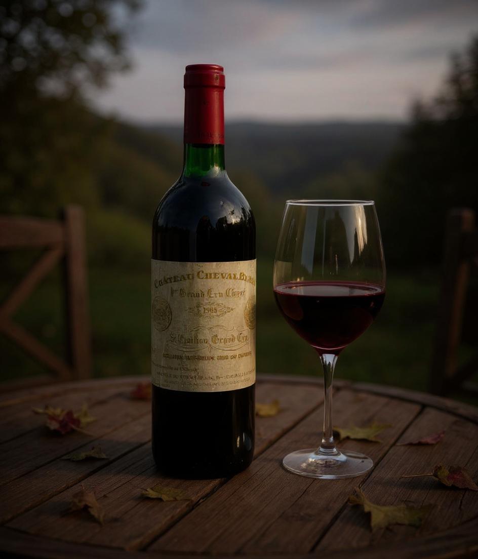 Chateau Cheval Blanc 1988 wine bottle label detail view