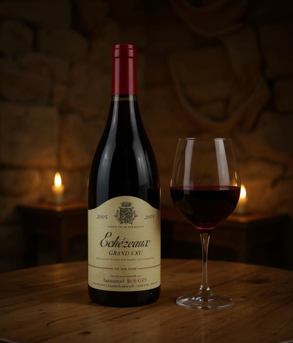 Emmanuel Rouget Echezeaux Grand Cru 2005 wine bottle label detail