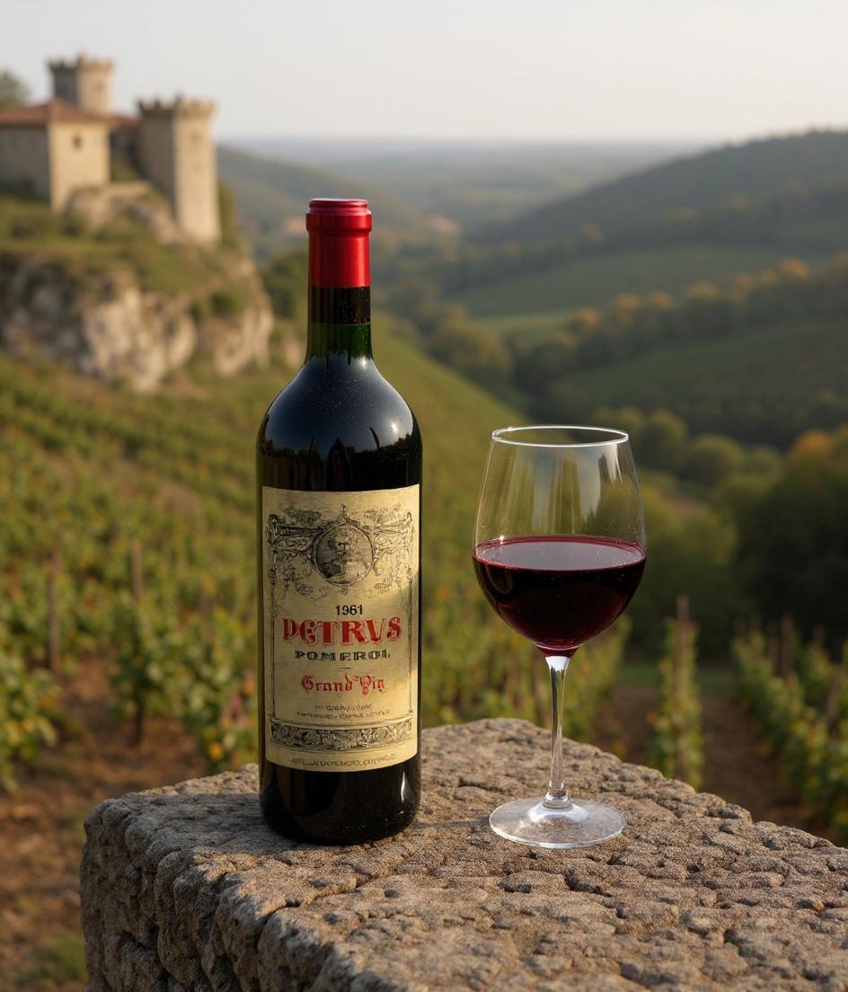 Chateau Petrus 1961 vintage wine bottle