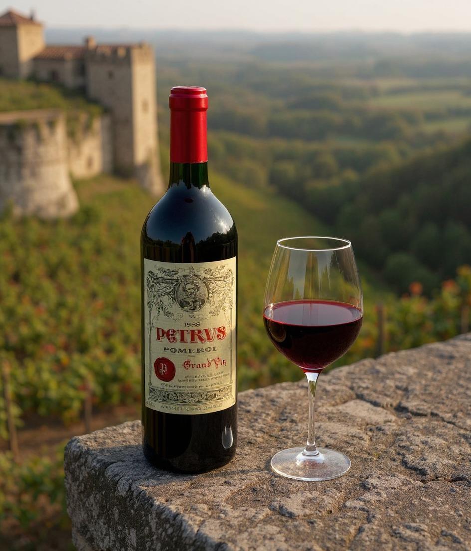 Chateau Petrus 1988 vintage wine bottle