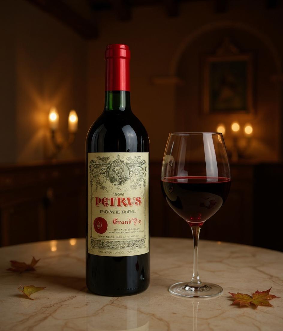 Chateau Petrus 1988 wine label detail