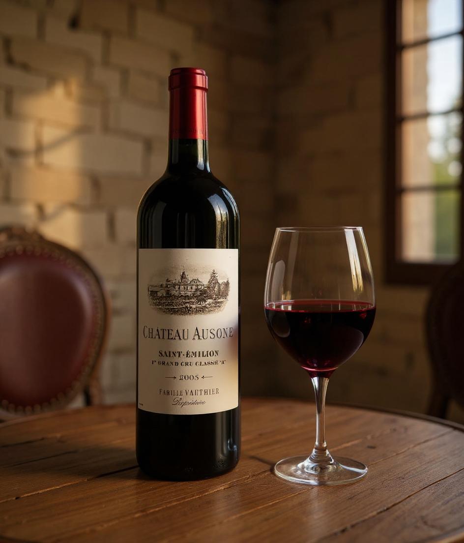 Chateau Ausone 2005 wine label detail