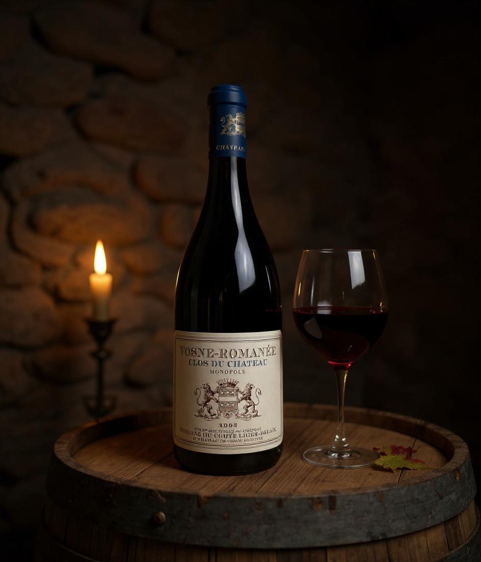 Domaine du Comte Liger-Belair Vosne-Romanee wine label detail
