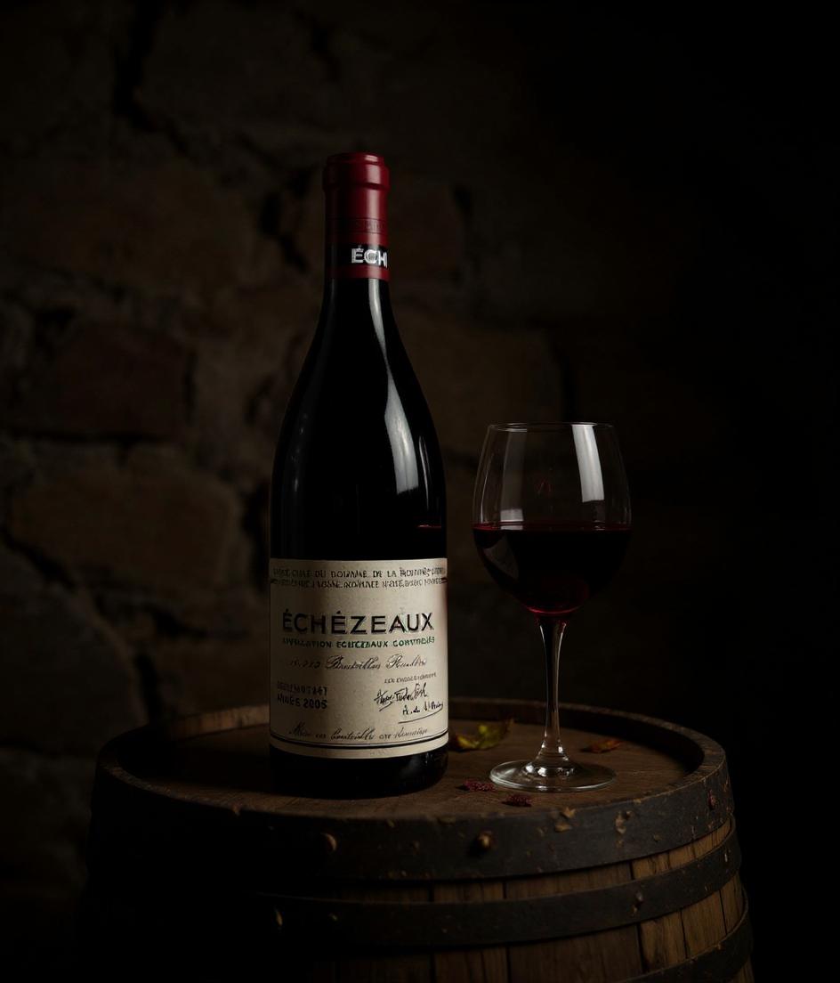 Domaine de la Romanee-Conti Echezeaux Grand Cru 2005 wine bottle detail