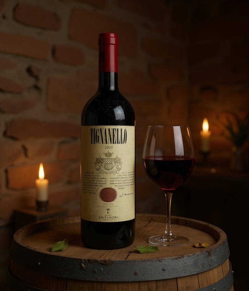 Antinori Tignanello 2009 wine label detail