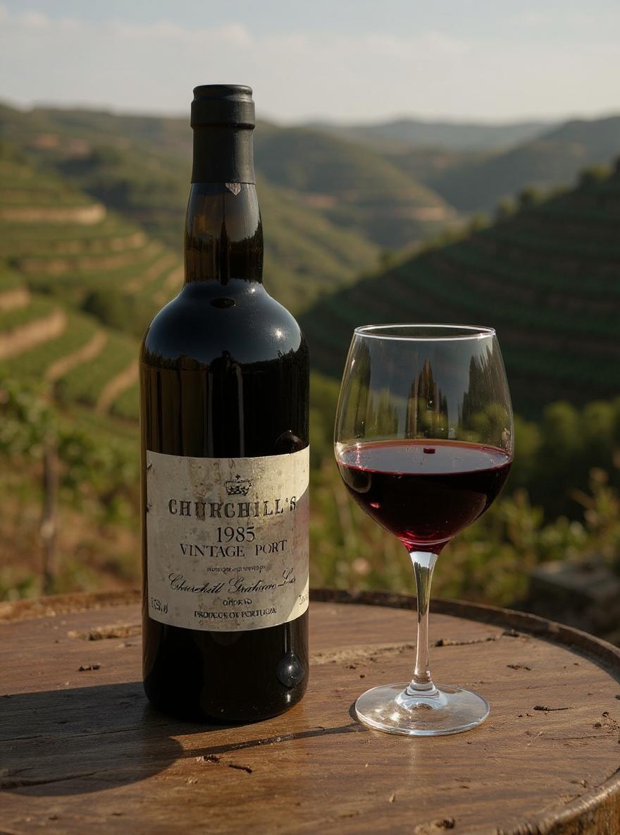 Churchill's Vintage Port 1985 bottle front view