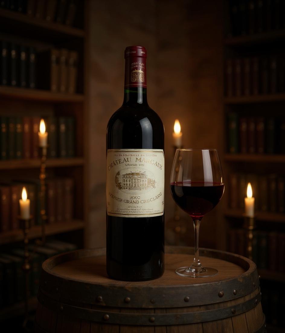Chateau Margaux 2002 wine label detail close-up