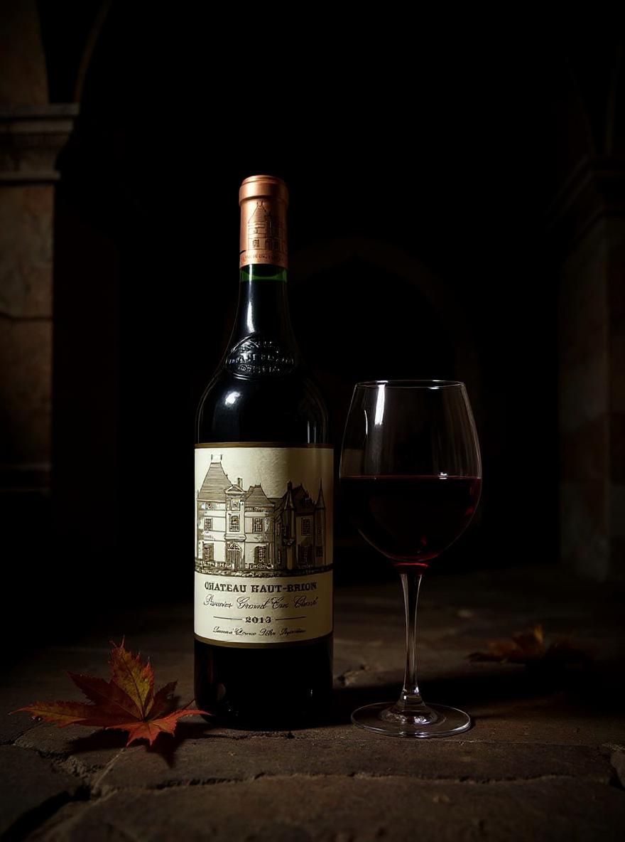 Chateau Haut-Brion 2013 luxury wine bottle detail view