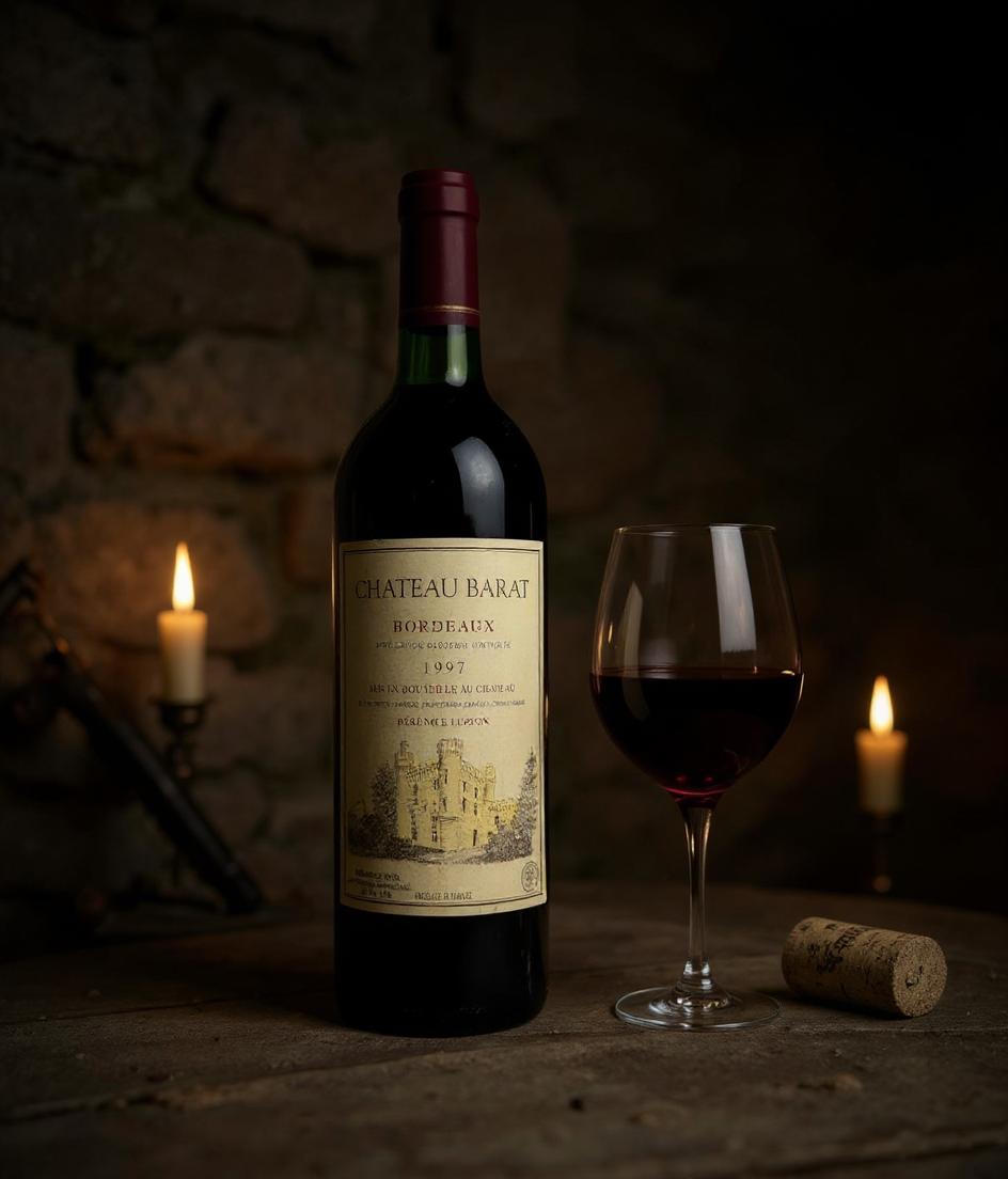 Chateau Barat Bordeaux 1997 wine bottle label detail